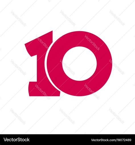 Number 10 symbol simple ten text isolated Vector Image