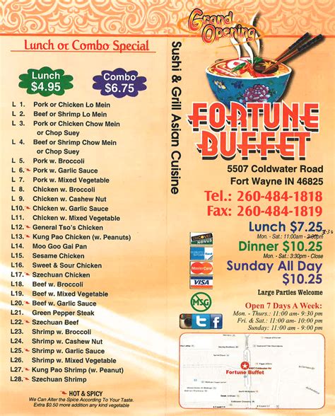 Menu - Fortune Buffet