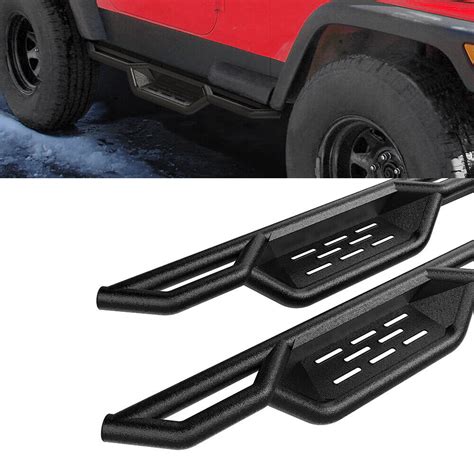 Black Side Step Nerf Bars For 87-06 Jeep Wrangler TJ YJ 2Dr | eBay