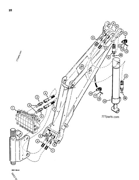 BACKHOE BUCKET CYLINDER HYDRAULIC CIRCUIT, USED ON 1835C, 1840 & 1845C ...