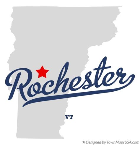 Map of Rochester, VT, Vermont