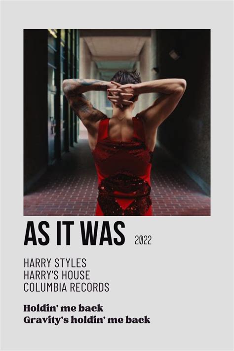 as it was by harry styles (harry’s house) minimal aesthetic polaroid poster