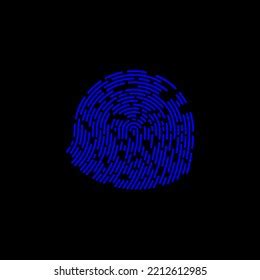 Fingerprint Vector Blue On Black Background Stock Vector (Royalty Free ...