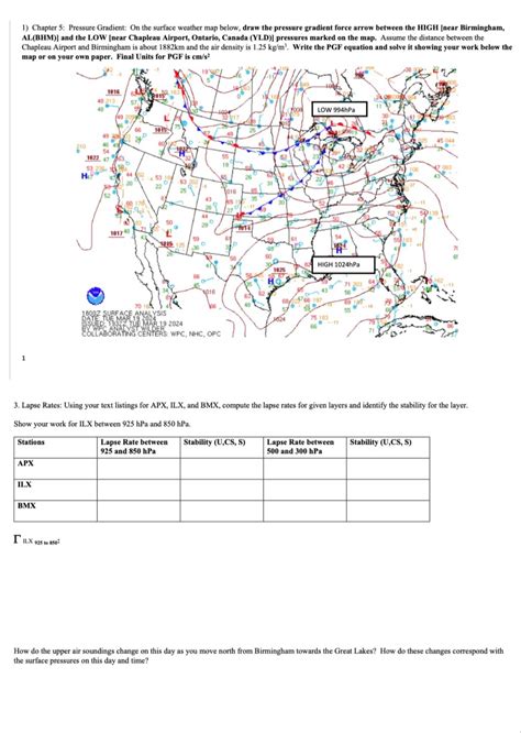 Solved Chapter 5: Pressure Gradient: On the surface weather | Chegg.com