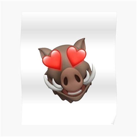 "Boar Head with Star heart sticker" Poster for Sale by pixelspunk ...