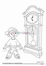 Grandfather Clock Coloring Page sketch template