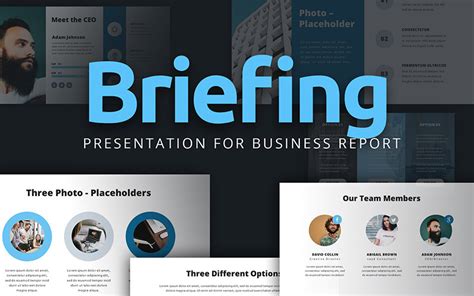 Briefing Presentation For Business Report PowerPoint template