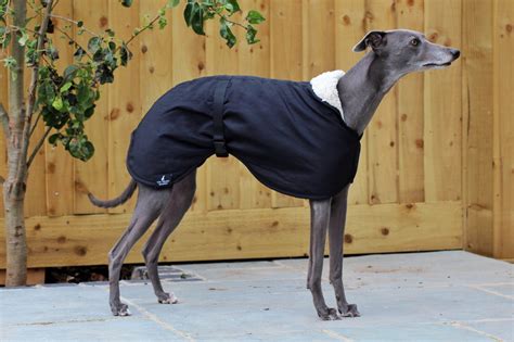 Black Waterproof Fleece Whippet Coat | Greyhound Italian Lurcher