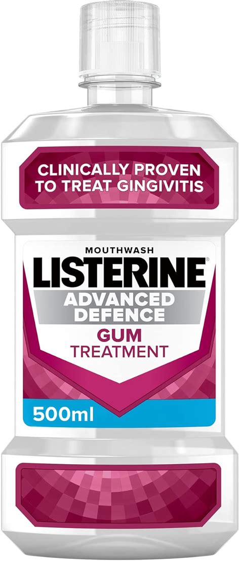 Listerine Advanced Defence Gum Treatment for Gingivitis 500ml : Amazon ...