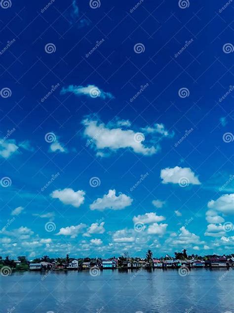 The Clear Sky on the Kapuas River West Borneo Stock Photo - Image of ...