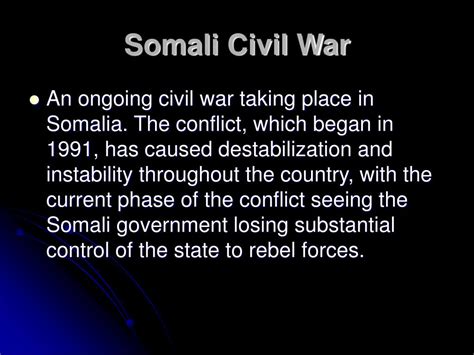 PPT - Somali Civil War PowerPoint Presentation, free download - ID:346753