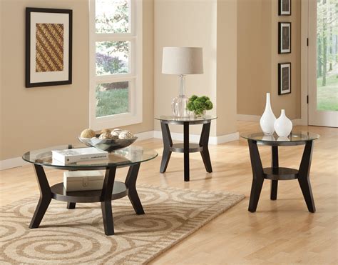 Dark Wood Coffee Table Set Furnitures