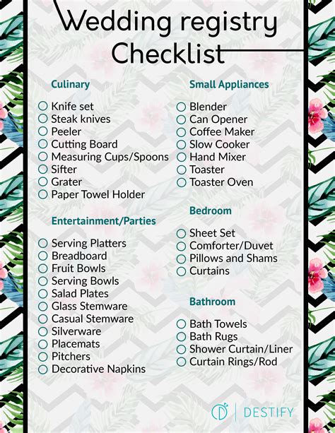 Wedding Registry Checklist Printable | Printable Templates Free