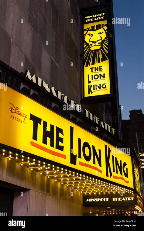 The Lion King Marquee at the Minskoff Theater, NYC Stock Photo ...