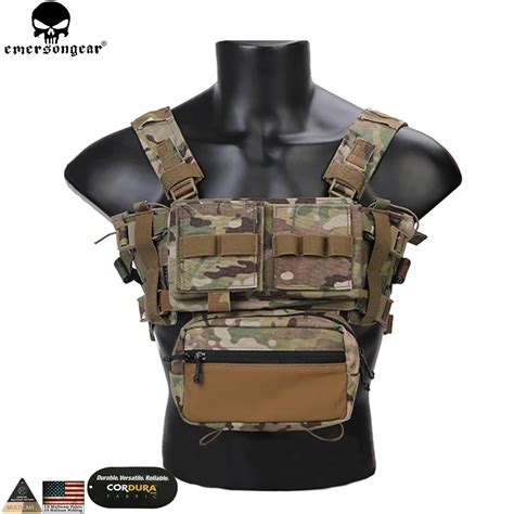 EMERSONGEAR Tactical Chest Rig Micro Fight Chissis MK3 Chest Rig Airsoft Hunting Combat Vest ...