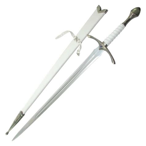 Fantasy Glamdring Replica Sword With White Leather Wood Scab