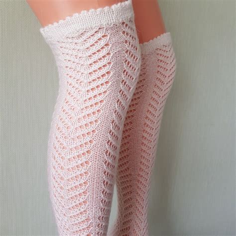 Knee High Socks White Boot Socks Knit Long Socks Womens Socks - Etsy Sweden