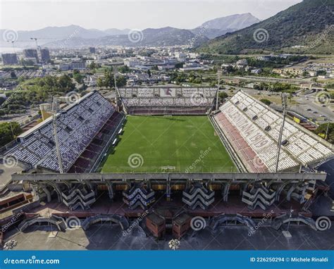 Salerno, Italy - 21 July 2021: Aerial View of Arechi Football Stadium ...