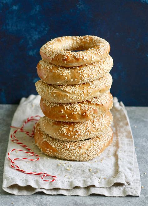 Easy Greek Bread Rings with Sesame Seeds - Marilena's Kitchen