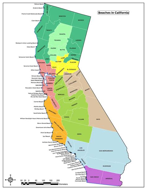 Map of Beaches In California - California Places, Travel, and News.