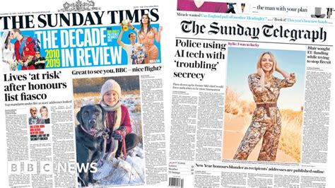 Newspaper headlines: Honours leak and 'troubling' police use of AI