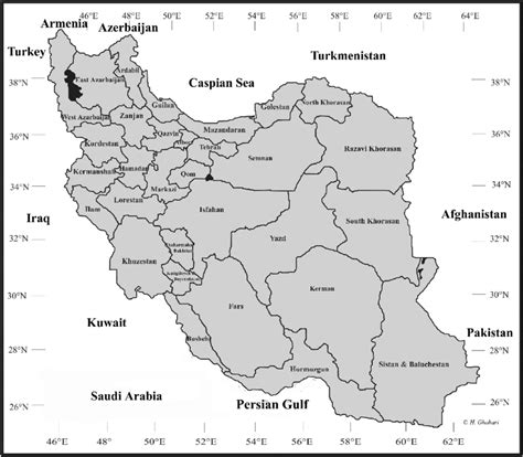 Map of Iran with boundaries of provinces. | Download Scientific Diagram