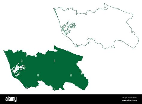 Kollam district (Kerala State, Republic of India) map vector ...