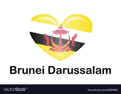 Brunei darussalam flag button icon Royalty Free Vector Image