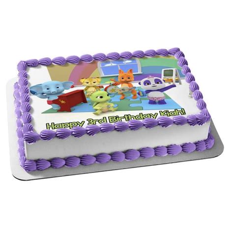 Word Party Tilly Lulu Kip Franny Bailey Happy Birthday Personalized Name Edible Cake Topper ...