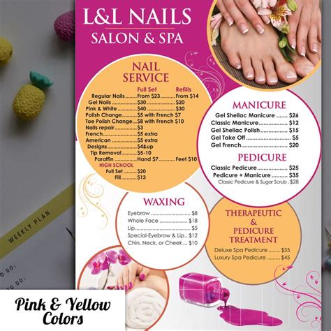 CUSTOM Price List Design for Nail Salon - Etsy | Nail spa, Nail salon and spa, Nail salon prices