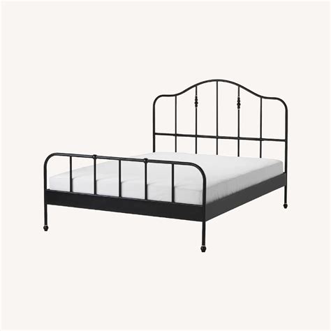 IKEA Black Metal Frame Full Size Bed - AptDeco