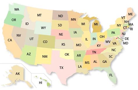 Us Map States With Abbreviation - Eunice Rosalinde