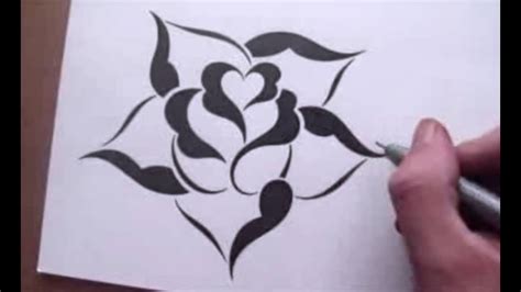 Drawing a Rose in a Simple Stencil Design Style - YouTube