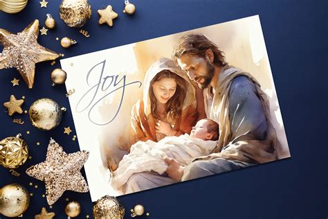 Catholic Christmas Card - Joyful Holy Family (set of 10) - Vianney ...