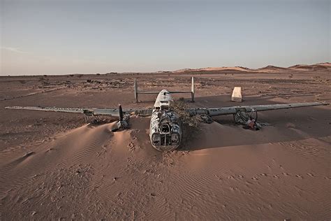 An Avro Shackleton that crashed on July 13, 1994, in the Western Sahara ...