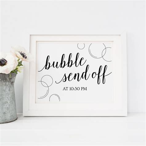 Wedding Bubbles Send off Sign Bubbles Sign Printable Wedding - Etsy ...