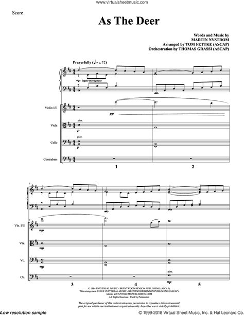 As the Deer sheet music (complete collection) for orchestra/band