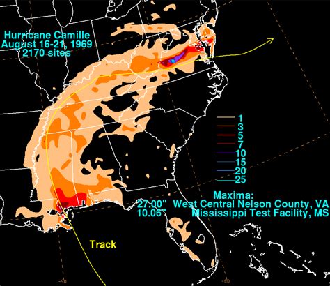 Hurricane Camille - August 16-21, 1969