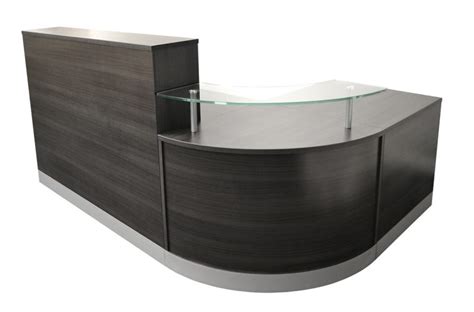 L Shaped Office Reception Counter / Corner Desk - Anthracite, Modern (new)