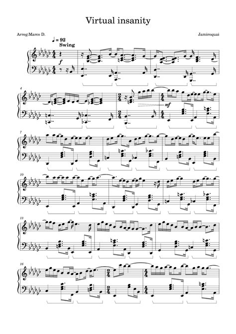 Virtual insanity Sheet Music | Jamiroquai | Piano Solo