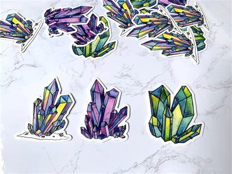 Crystal Stickers Vinyl Sticker Crystal Sticker Pack Die Cut | Etsy