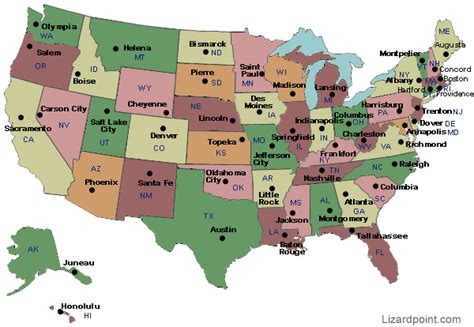 Labeled States And Capitals Map - Goimages Garden