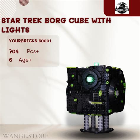 YOURBRICKS Movies and Games 60001 Star Trek Borg Cube with Lights ...