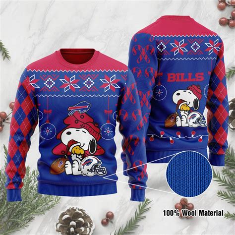 Snoopy And Woodstock Buffalo Bills Christmas Ugly Sweater - REVER LAVIE