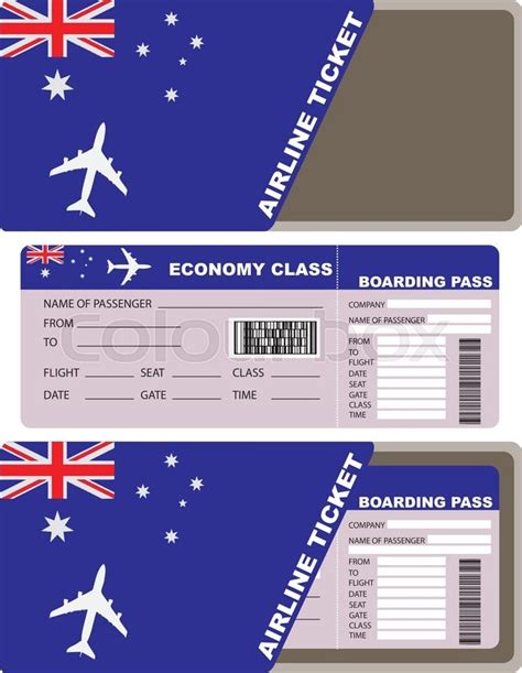 Plane ticket first class in Australia. ... | Stock vector | Colourbox