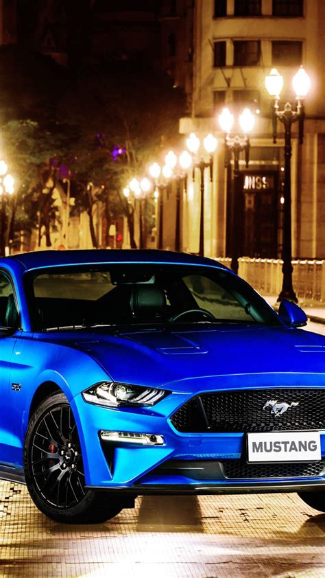 Blue Ford Mustang GT Fastback 4K Ultra HD Mobile Wallpaper