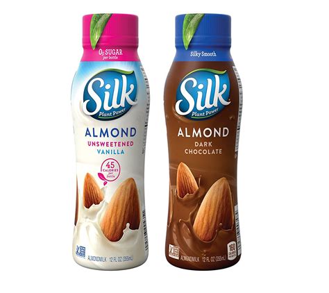 Silk Almond Milk, 2 Flavor Variety Pack, 12 Ounce Bottles (Pack of 24 ...