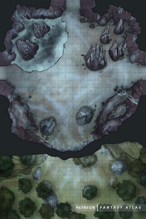 [OC] Frozen Cave Entrance - Battle Map : r/DnD