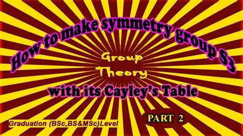 Symmetric Group S3 | Symmetry Group of an Equilateral Triangle (Abstract Algebra) |Cayley's ...