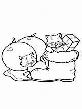 Christmas Cat coloring Page  Free Printable sketch template